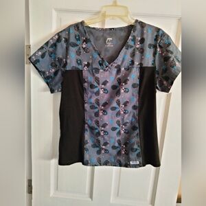 Mobb Floral V-Neck Scrub Top